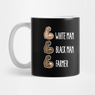 White man black man farmer gift funny farm life (light design) Mug